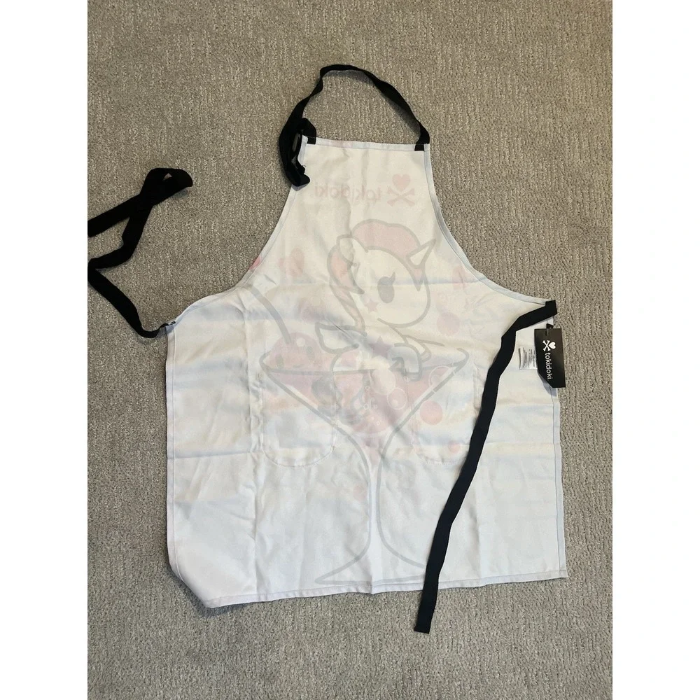 Tokidoki Unicorno Martini Glass Graphic Apron White Pink Two‎ Pocket NWT